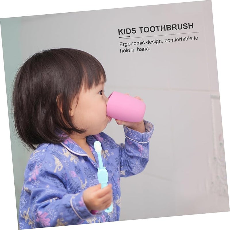 3 قطع فرشاة أسنان ناعمة للاطفال على شكل فرس النهر الكرتوني لتنظيف عميق - Image 4