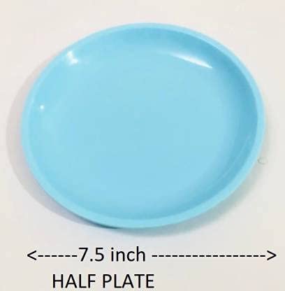Coolkart Ocean Blue Plate11 inch Diameter with Free ChutneyServing DipBowl and Side PlatesSet of 12Microwave Dishwasher Safe - Image 4