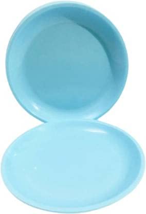 Coolkart Ocean Blue Plate11 inch Diameter with Free ChutneyServing DipBowl and Side PlatesSet of 12Microwave Dishwasher Safe - Image 5
