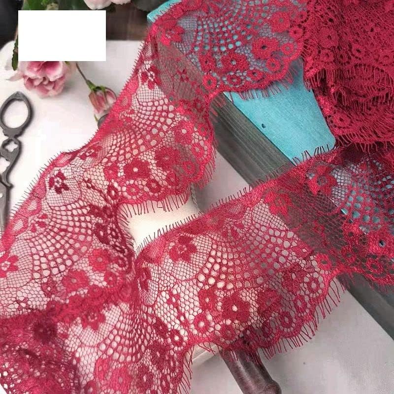 Lace Ribbon, Colored Eyelashes Lace Trim Flower DIY Skirt Hem, Sleeves Neckline Clothing Veil Decoration Material Fabric - Image 5