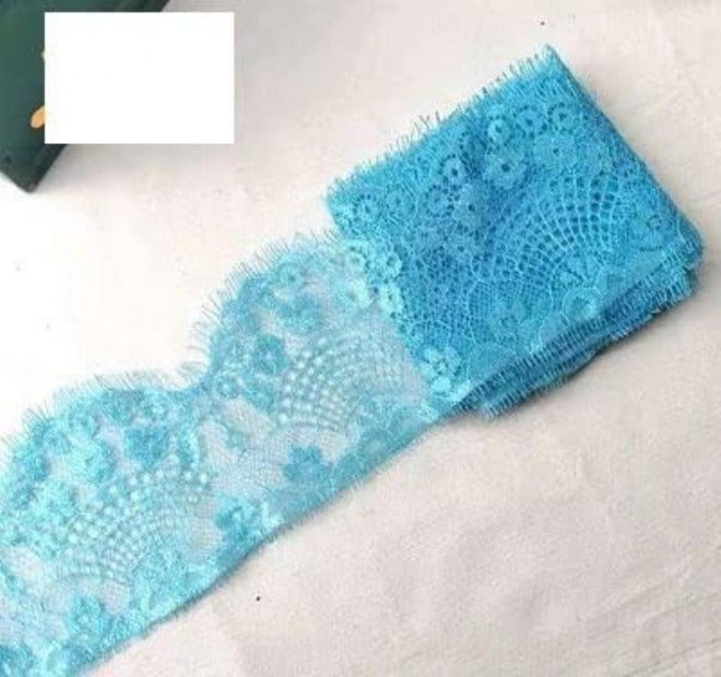Lace Ribbon, Colored Eyelashes Lace Trim Flower DIY Skirt Hem, Sleeves Neckline Clothing Veil Decoration Material Fabric - Image 1