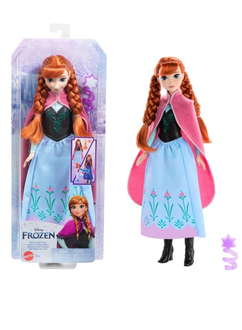 Mattel Games Disney Frozen Magical Skirt Anna Doll - Image 1