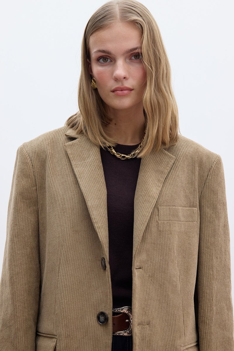 Manuka Corduroy Blazer Jacket Camel  - Image 2