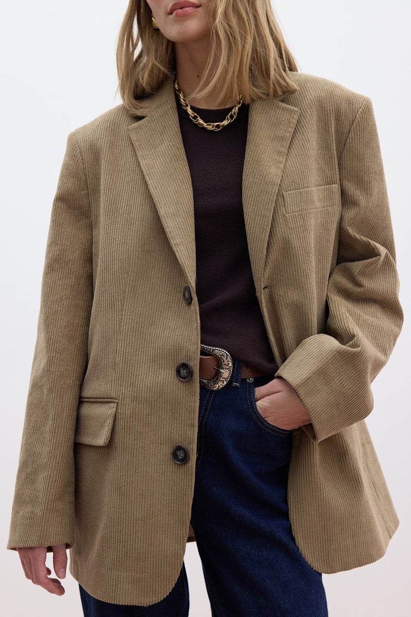 Manuka Corduroy Blazer Jacket Camel  - Image 3