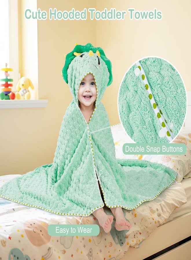 FIOBEE Toddler Bath Towel with Hood Baby Towels, 55x28 inch Large Soft Absorbent Kids Hooded Towels for 1-5 Years Old Baby Girls Boys Bath Beach Essentials Blanket, Green Dinosaur - Image 5