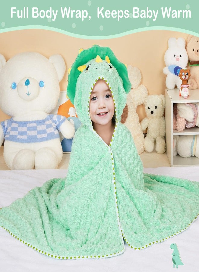 FIOBEE Toddler Bath Towel with Hood Baby Towels, 55x28 inch Large Soft Absorbent Kids Hooded Towels for 1-5 Years Old Baby Girls Boys Bath Beach Essentials Blanket, Green Dinosaur - Image 3