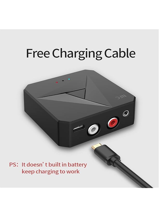 SYOSI Bluetooth 5.0 Transmitter Receiver, 2-In-1 Bluetooth Transmitter Nfc Bluetooth Receiver Wireless Audio Bluetooth Adapter With 3.5Mm Jack And Rca For Tv Home Stereo Car Pc Home Theater - Image 2