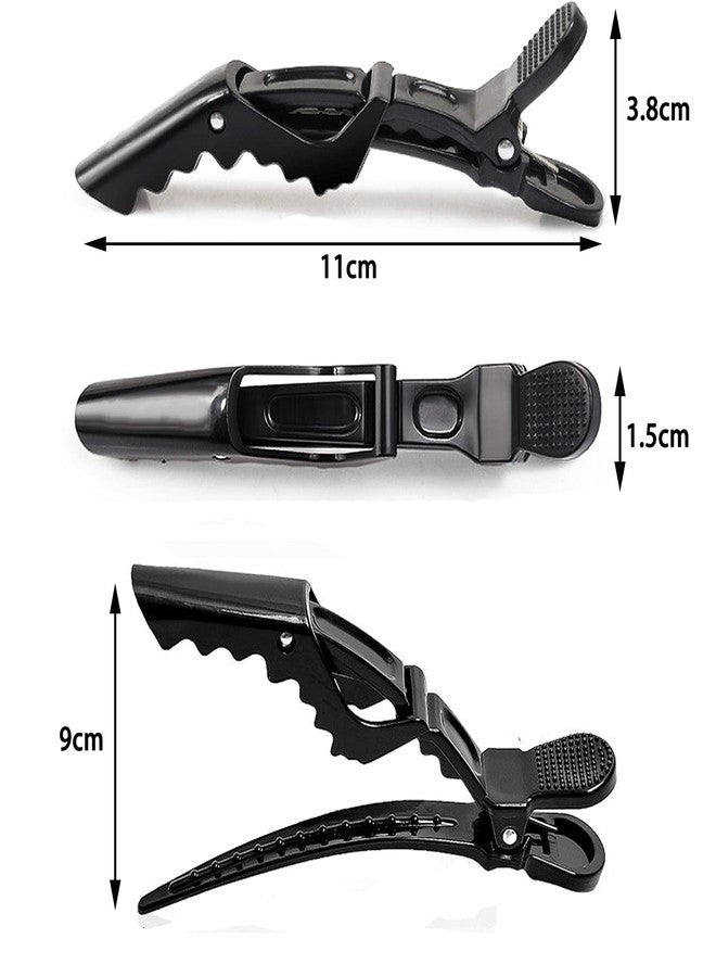 Wendergo 6 Peices Crocodile Hair Sectioning Clips Hairdressing Clips Professional Styling Hair Barrette Plastic Hair Clips for Women and Girls Salon Home Use (Black) - Image 2