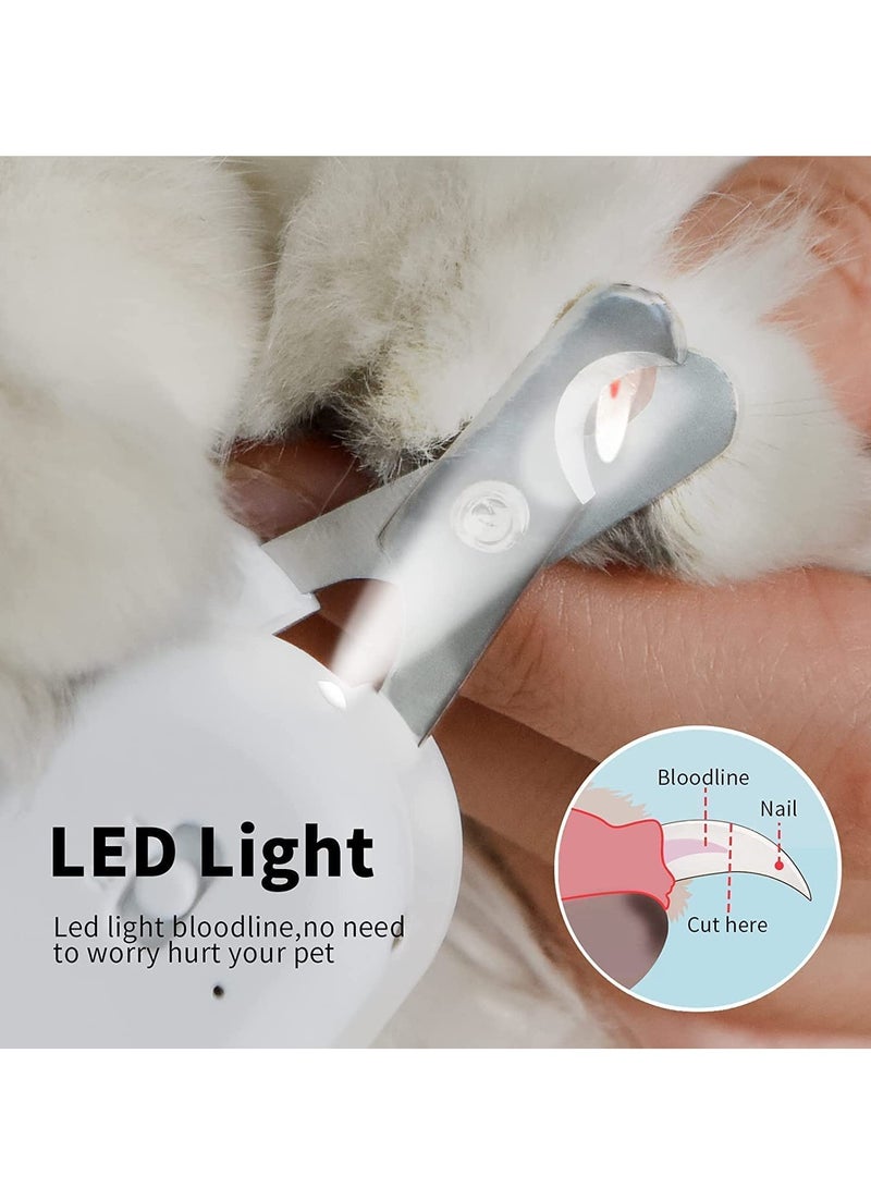 ​Pet Nail Clipper with LED UV Light, Cat Claw Trimmer with Ultra Bright LED for Nail Bloodline, Sharp Angled Blade Grooming Tool for Small Animals - Image 3