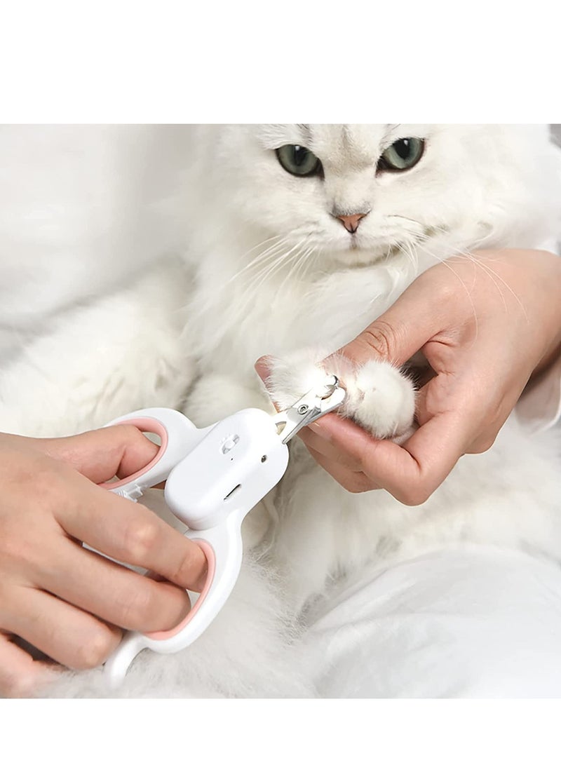 ​Pet Nail Clipper with LED UV Light, Cat Claw Trimmer with Ultra Bright LED for Nail Bloodline, Sharp Angled Blade Grooming Tool for Small Animals - Image 4
