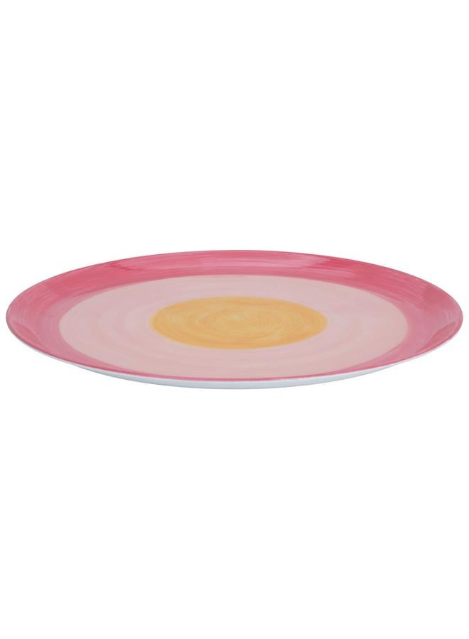 Alsaif Porcelain Dessert Serving Dish 2 X 45 Cm Flat Round Pink - Image 1