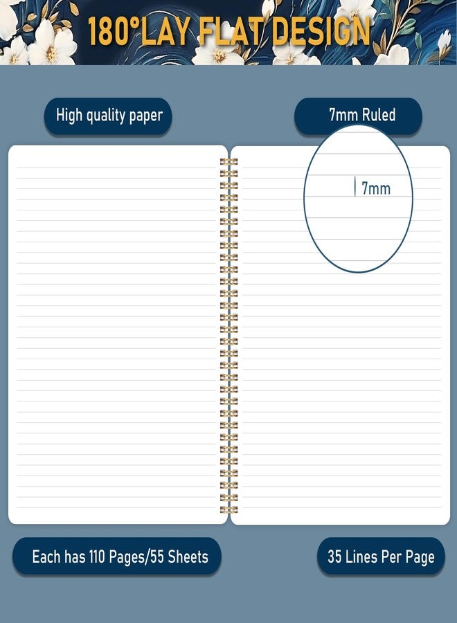 Shoparr Spiral Notebook - Notebook Spiral Bound, Notebooks Journal with Thick Paper & Back Pocket, with Twin-Wire Binding, College Ruled Notebooks, 8.5 x 11 (160 Pages, Floral) - Image 3