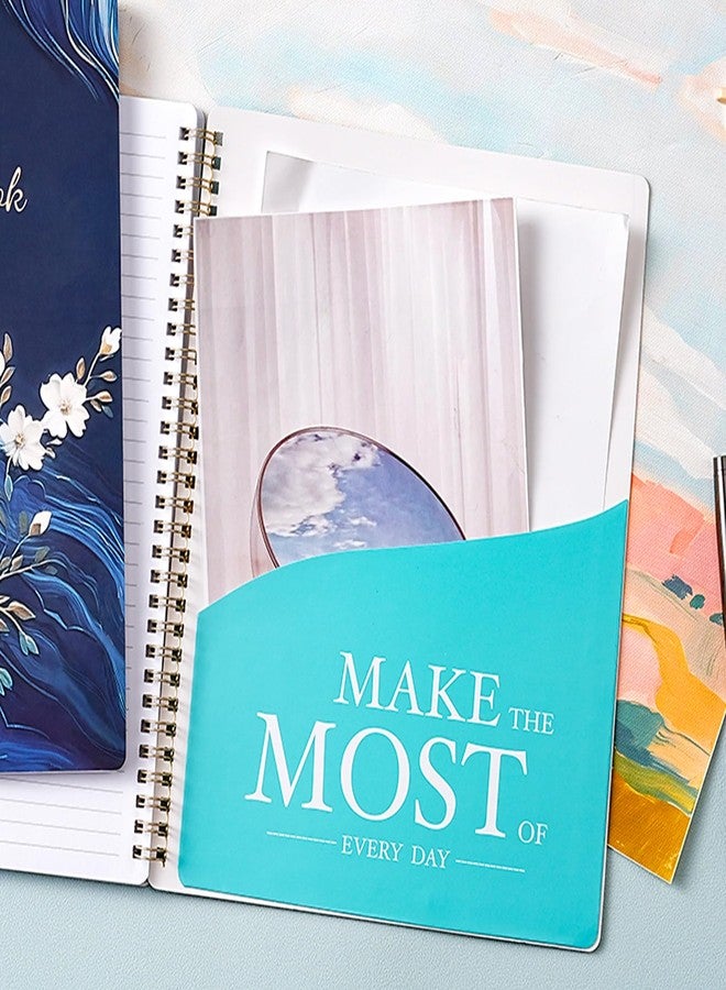 Shoparr Spiral Notebook - Notebook Spiral Bound, Notebooks Journal with Thick Paper & Back Pocket, with Twin-Wire Binding, College Ruled Notebooks, 8.5 x 11 (160 Pages, Floral) - Image 2