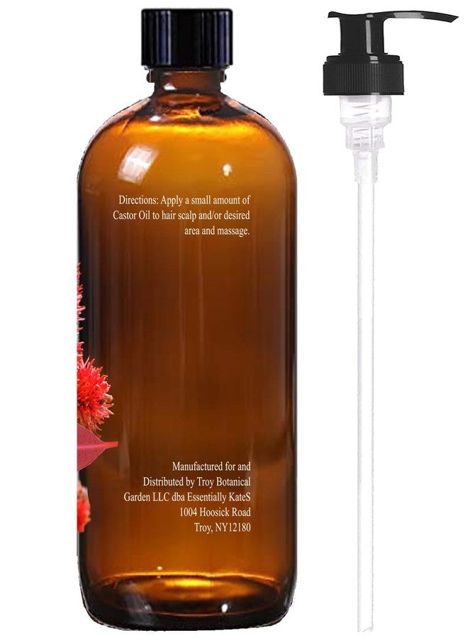 Essentially KateS زيت الخروع 16 أونصة سائلة (زجاجة) - infusion إكليل الجبل والنعناع والجريب فروت - زجاجة زجاجية كبيرة مع مضخة - 100% نقي وطبيعي، معصور على البارد، وخالي من الهكسان - زيت للشعر، زيت للجسم - Image 2
