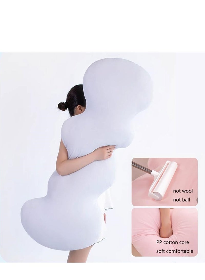 Cuddly Cushion in Cloud Shape, Soft Cotton Filled Throw Pillow with Washable Pillowcase, Home Soft Decorative Cushion Side Sleeper Body Pillow for Girls and Boys Sitting and Sleeping, Light Grey - Image 2