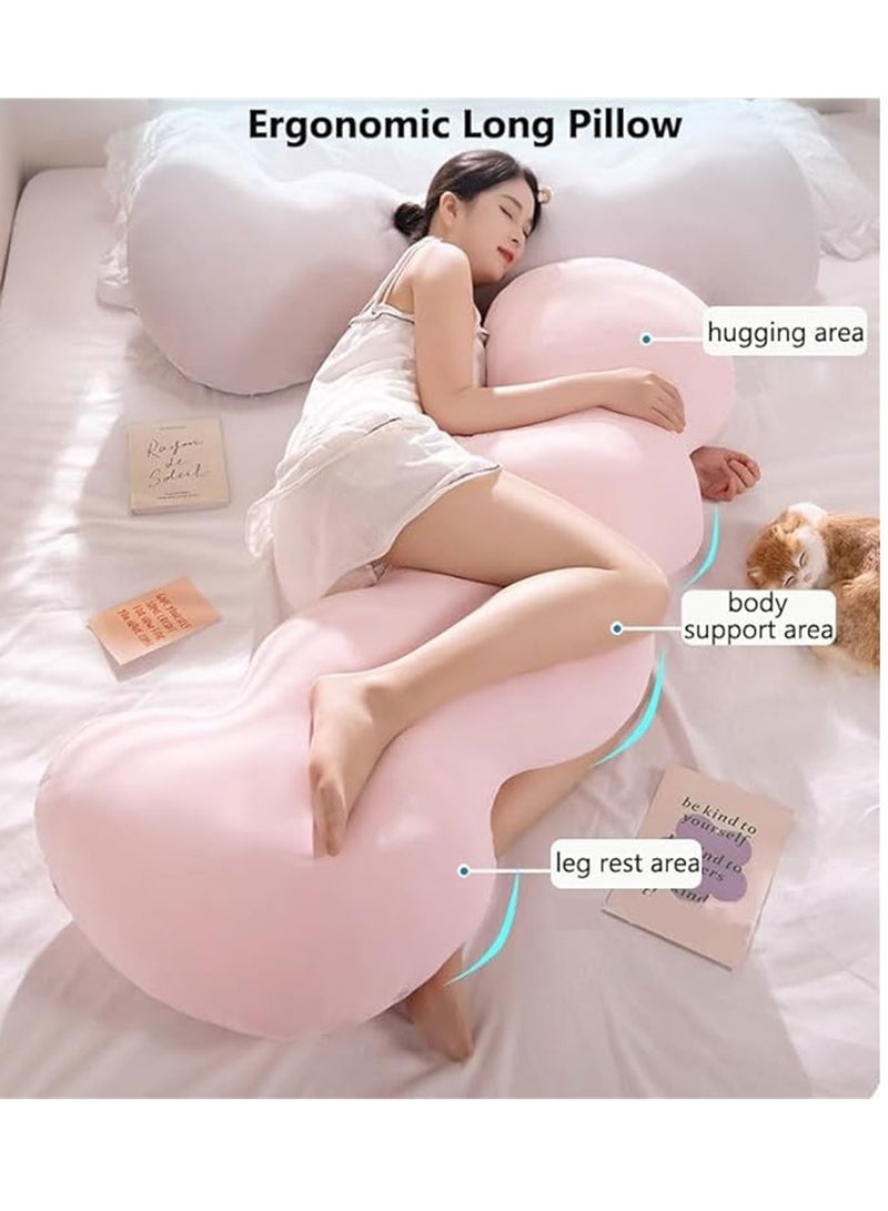 Cuddly Cushion in Cloud Shape, Soft Cotton Filled Throw Pillow with Washable Pillowcase, Home Soft Decorative Cushion Side Sleeper Body Pillow for Girls and Boys Sitting and Sleeping, Light Grey - Image 4