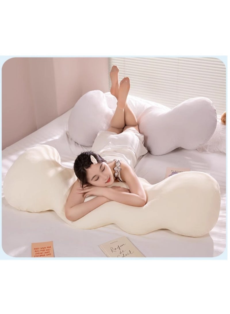 Cuddly Cushion in Cloud Shape, Soft Cotton Filled Throw Pillow with Washable Pillowcase, Home Soft Decorative Cushion Side Sleeper Body Pillow for Girls and Boys Sitting and Sleeping, Light Grey - Image 3