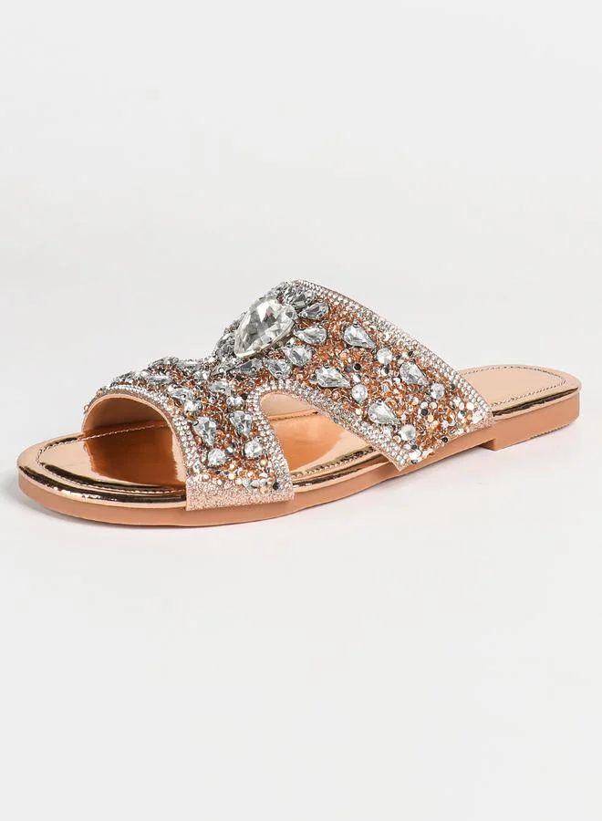 Take Two  Embellished Flat Sandals for Women | Best Price UAE