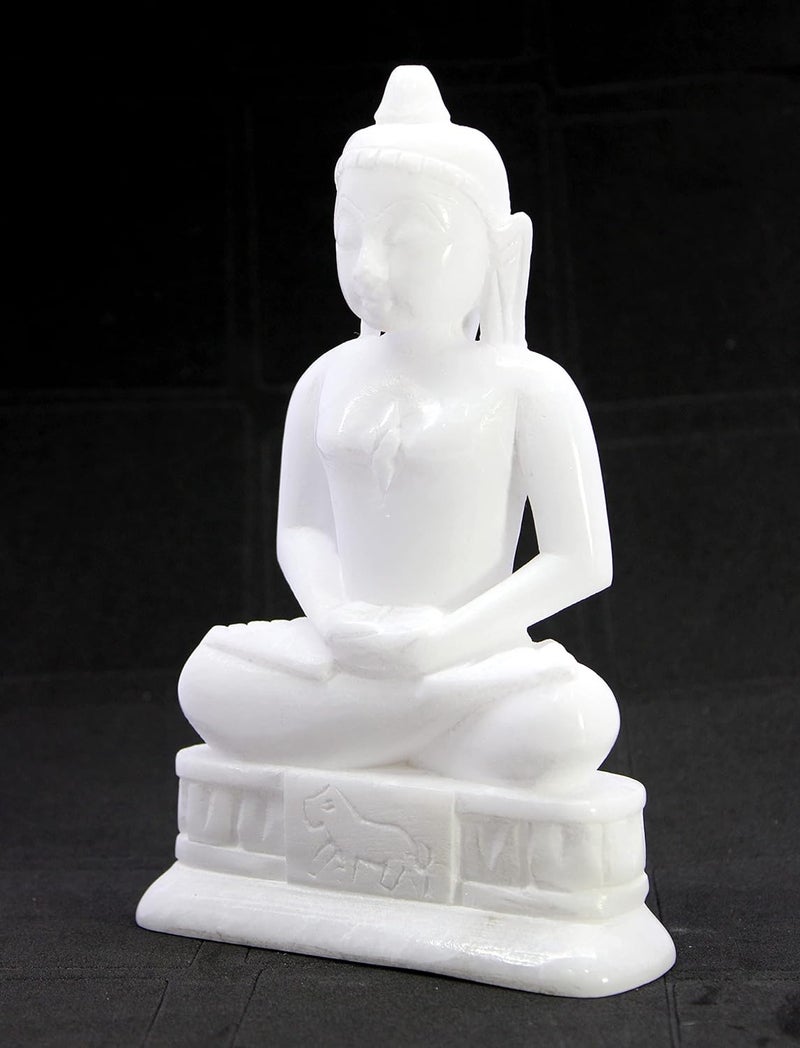 ESPLANADE Mahaveer Jain Mahavir Swami Murti Statue Idol Sculpture Marble Stone 65 Inches White - Image 3