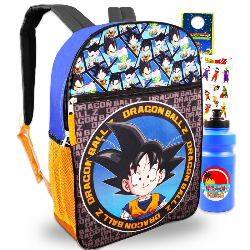 Dragon Ball Z Backpack for Boys Bundle with Anime School Bag for Kids Plus Stickers Water Bottle More Dragon Ball Backpack Set for Kids - Image 2