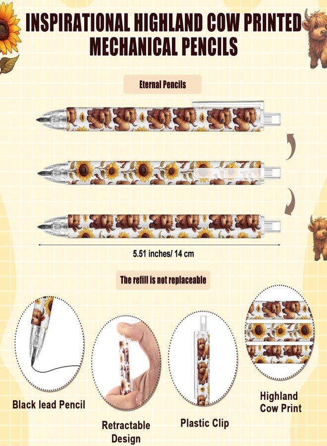 Feifeiya 30 Set Employee Appreciation Gifts Bulk Highland Cow Mechanical Pencil with Positive Bookmark Funny Inspirational Gift for Employee Team Teacher Office - Image 2