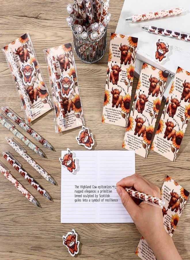 Feifeiya 30 Set Employee Appreciation Gifts Bulk Highland Cow Mechanical Pencil with Positive Bookmark Funny Inspirational Gift for Employee Team Teacher Office - Image 4