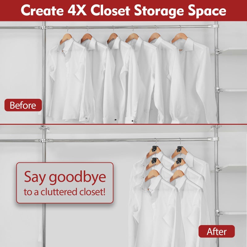 Latoxcaa Space Saving Standard Hanger Hooks 50Pcs, Upgrade Heavy Duty Space Saver Hangers Connector Hooks for Clothes, Premium Hanging Closet Organizer for Dorm, Ganchos para Colgar Ropa, Black - Image 2