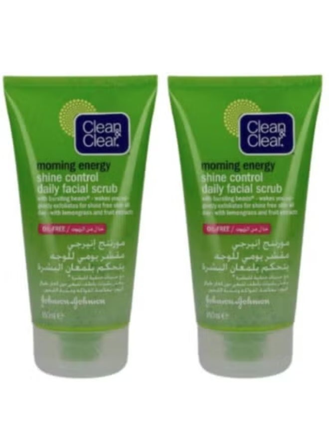 Clean & Clear Two pieces of daily facial scrub to control skin shine 150ml - Image 1
