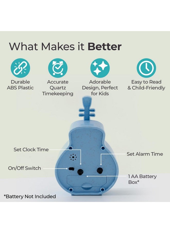The Better Home Alarm Clock (15cm) |Alarm Clock for Students |Alarm Clock for Bedroom |Loud Alarm Clock for Heavy Sleepers |Mini Alarm Clock for Kids |Violin Shaped Table Clock for Study Table - Blue - Image 3