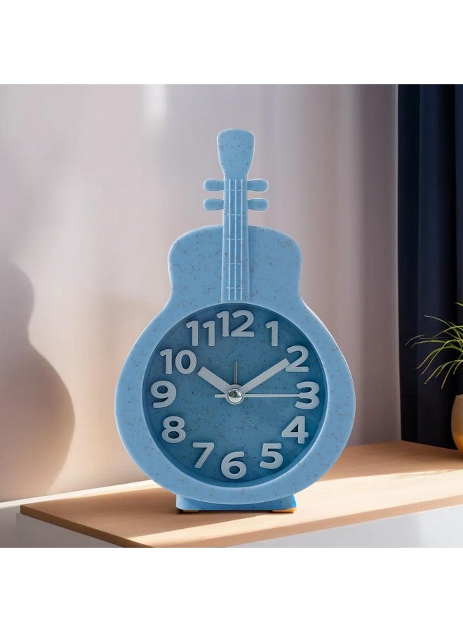 The Better Home Alarm Clock (15cm) |Alarm Clock for Students |Alarm Clock for Bedroom |Loud Alarm Clock for Heavy Sleepers |Mini Alarm Clock for Kids |Violin Shaped Table Clock for Study Table - Blue - Image 1
