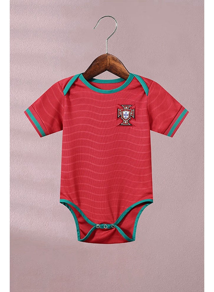 2026-2027 baby football uniform Portugal home baby romper baby one-piece suit suitable for 6-18 months old baby - Image 1