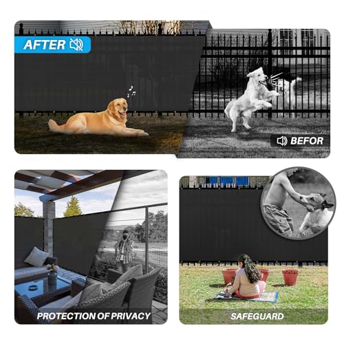 Patio 4 x 25 Fence Privacy Screen Black Commercial Grade Mesh Shade Fabric with Brass Gromment Outdoor Windscreen with Zipties - Image 3