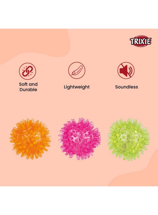 Trixie Glowing Hedgehog Ball, Soundless Floatable, Tpr Dog & Cat Ball Toy For All Breed Sizes - 5 Cm (Green) - Image 2