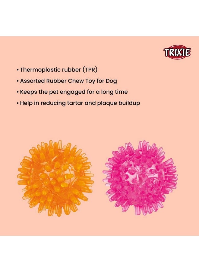 Trixie Glowing Hedgehog Ball, Soundless Floatable, Tpr Dog & Cat Ball Toy For All Breed Sizes - 5 Cm (Green) - Image 4