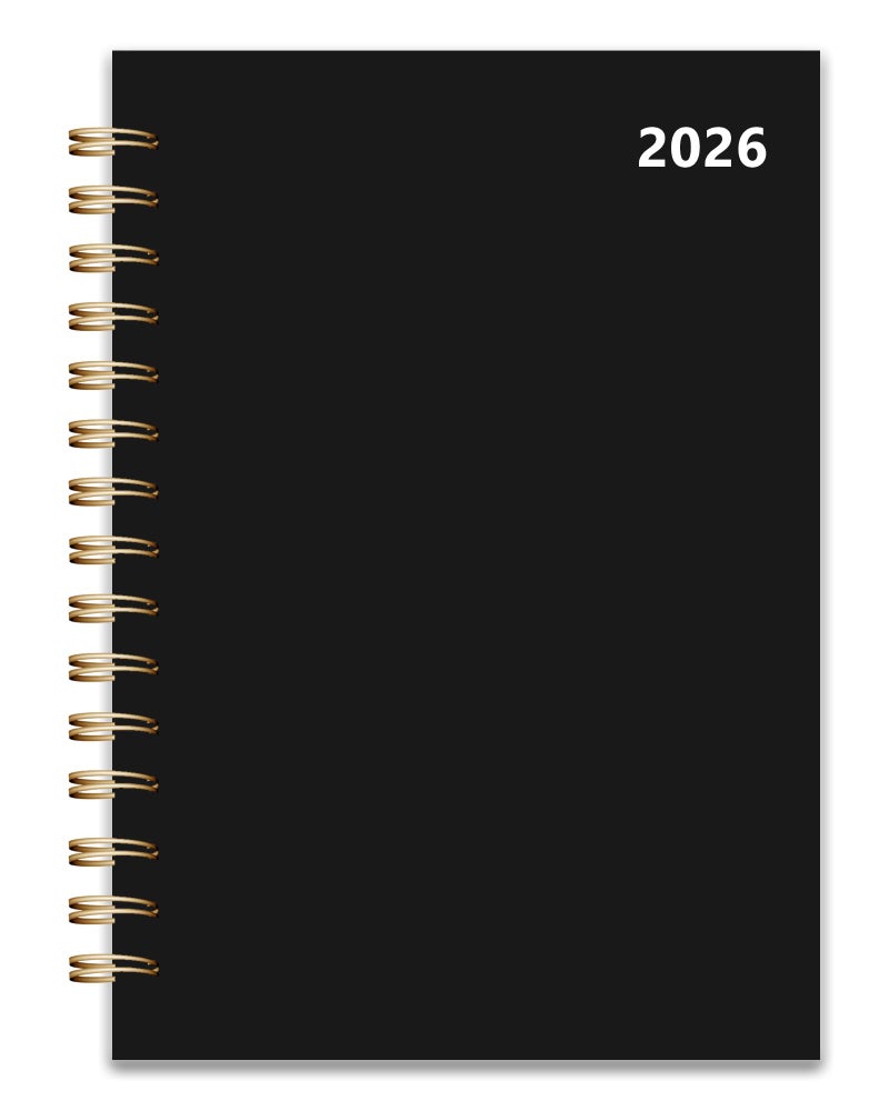 Yunaeduo 2026 Weekly and Monthly Planner, From January 2026 to December 2026, 5.5" x 8.5" Daily Planner for Productivity, Goal Setting & Time Management, Organizer for Work & School - Black Hard Cover - Image 1