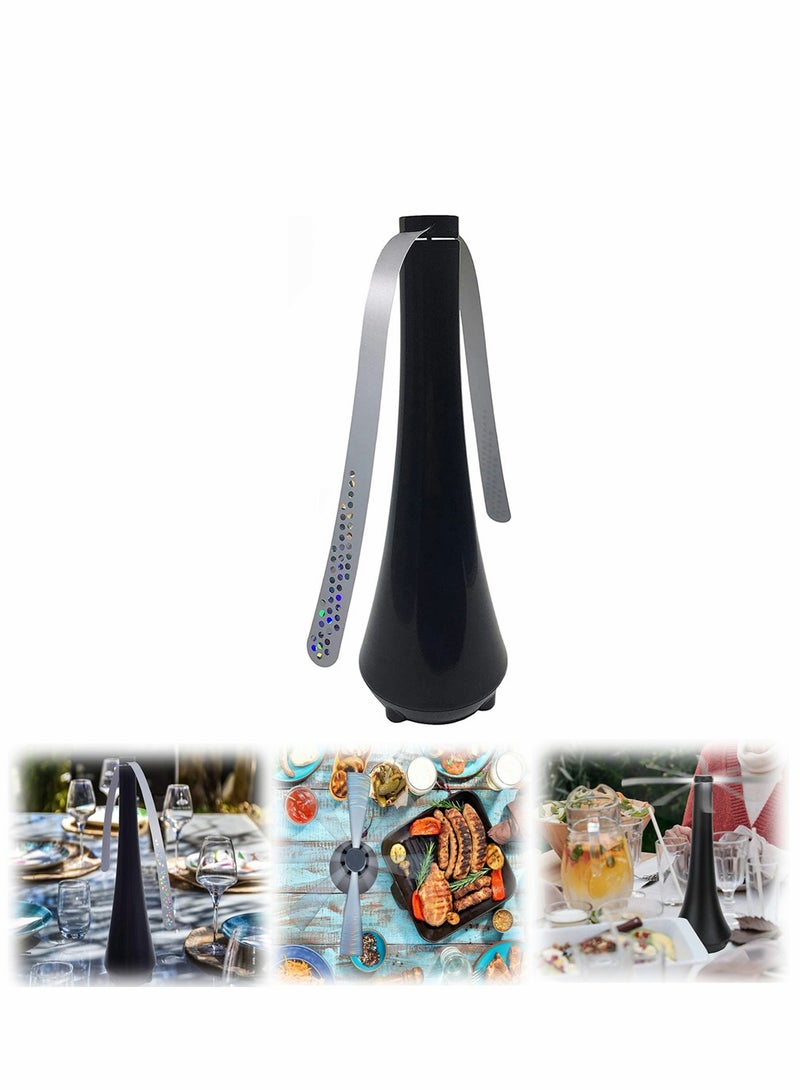Generic Fly Repellent Fan for Flies, Fly Fan Keep Pesky Flies Off Table and Food, Food Protector Electric Fan Portable Fly Trap, Flying Insects Deterrent Fan with Lightweight Soft Touch Blades, Black - Image 1