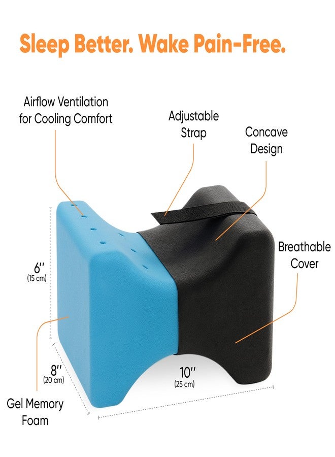 Joint Genius Knee Pillow for Side Sleepers, Knock Knee Corrector for Sleeping, Memory Foam Leg Pillow Wedge Cushion for Side Sleeper,Sciatica,Pregnancy,Hip&Back Pain Relief (Black, Square Shape) - Image 3
