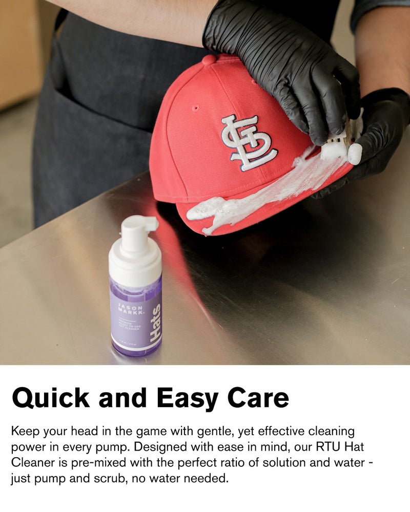 Jason Markk Hat Care Kit, Hat Cleaner, 2-Piece Set, Ready-To-Use Foam & Delicates Brush, Cap Cleaning, Ideal for Headwear, Safe for Cotton, Wool, Felt, Corduroy, Polyester, 4oz - Image 4