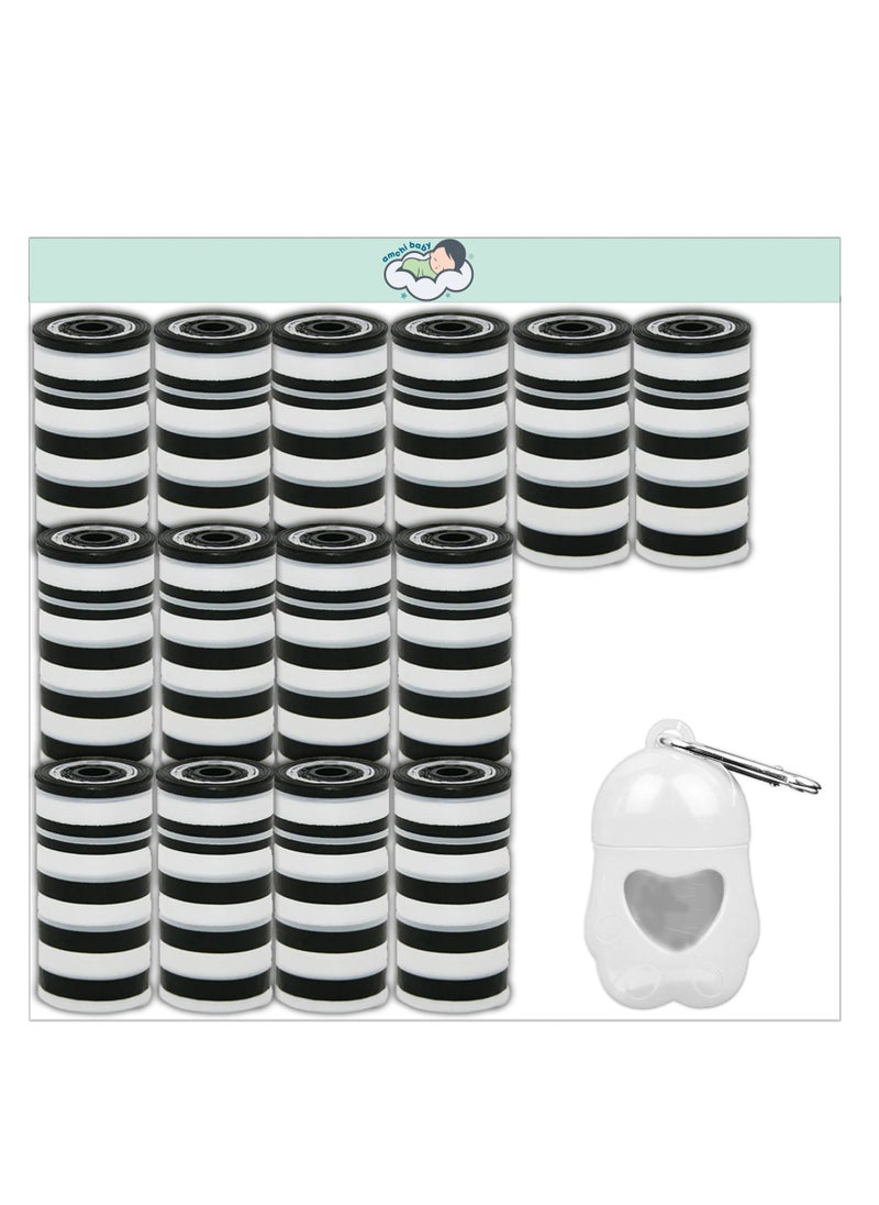 amchi baby Amchi Baby Disposable Scented Bags pack of 14 rolls/280 Bags with Dispenser- White  - Image 1