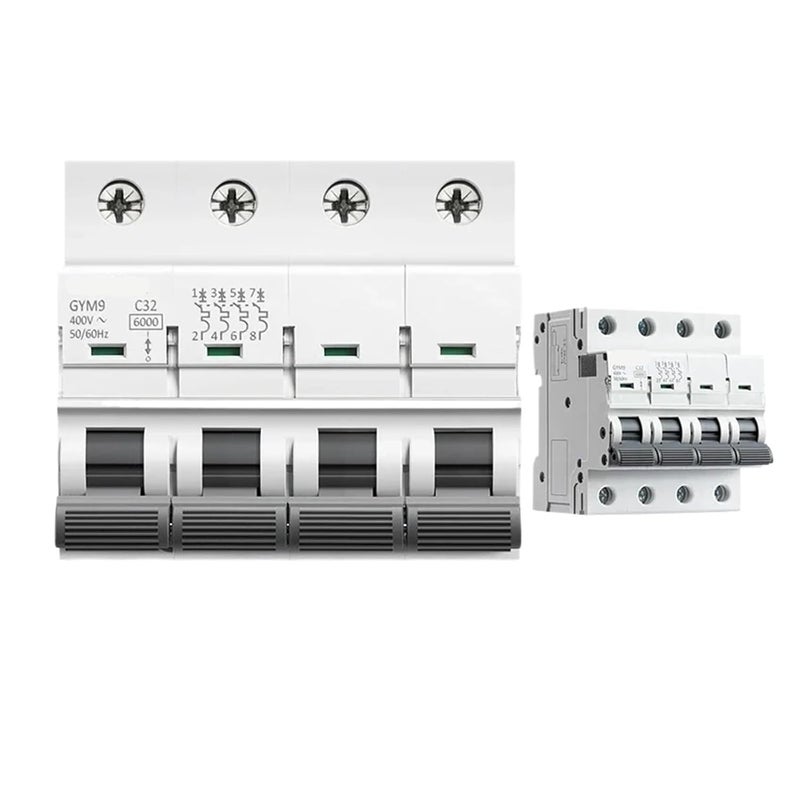 قاطع دائرة صغير 4 أقطاب منحنى C 20 أمبير سعة كسر 6 كيلو أمبير قاطع MCB لسكة DIN 6 أمبير 63 أمبير نوع تيار متردد - Image 2