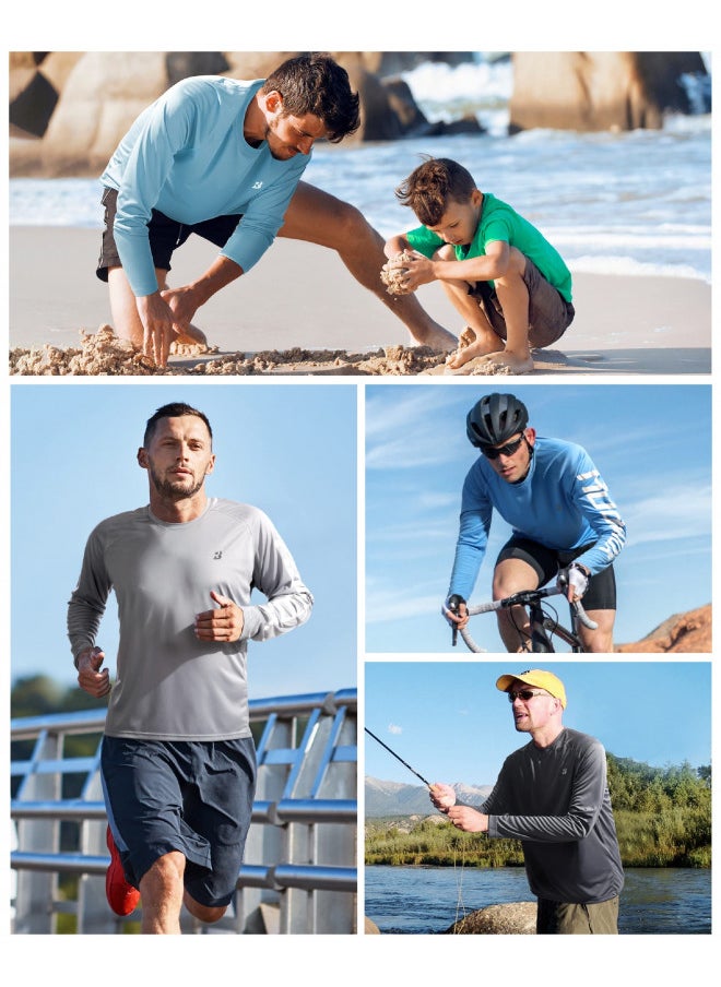 Roadbox Roadbox Mens UPF 50+ UV Sun Protection Shirts Outdoor Long Sleeve SPF Diving Rash Guard for Fishing Hiking Swimming Orange  - Image 3