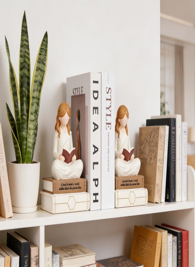 HORTIX Reading Thinker Figurine Bookend - Handcrafted Book Lover Gifts, Aesthetic Figurine Decor for Bookshelf Desk Office Living Room, Perfect for Women Readers, Graduates, Students, Teachers - Image 3