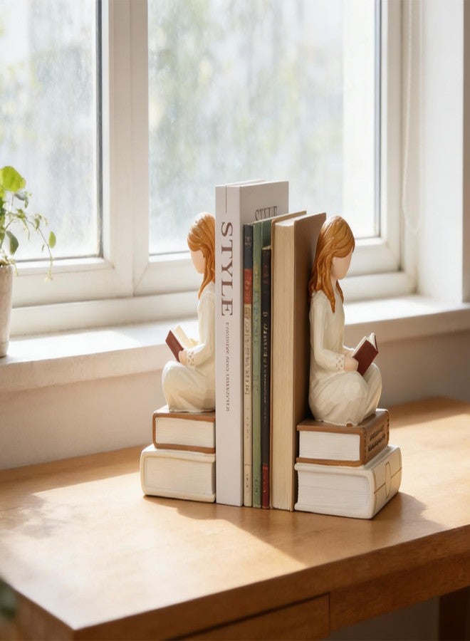 HORTIX Reading Thinker Figurine Bookend - Handcrafted Book Lover Gifts, Aesthetic Figurine Decor for Bookshelf Desk Office Living Room, Perfect for Women Readers, Graduates, Students, Teachers - Image 4
