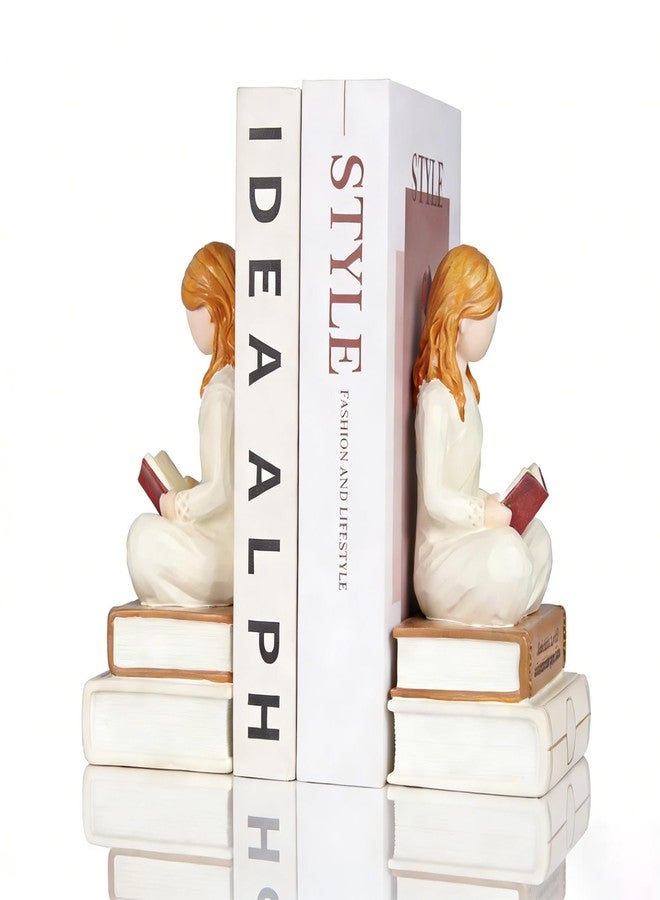 HORTIX Reading Thinker Figurine Bookend - Handcrafted Book Lover Gifts, Aesthetic Figurine Decor for Bookshelf Desk Office Living Room, Perfect for Women Readers, Graduates, Students, Teachers - Image 1