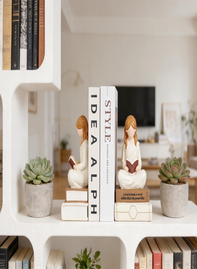 HORTIX Reading Thinker Figurine Bookend - Handcrafted Book Lover Gifts, Aesthetic Figurine Decor for Bookshelf Desk Office Living Room, Perfect for Women Readers, Graduates, Students, Teachers - Image 5
