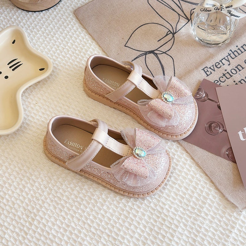Little Princess Shoes Children'S Fashion Single Shoes Spring Style Girls' Soft Sole Performance Shoes - Image 1