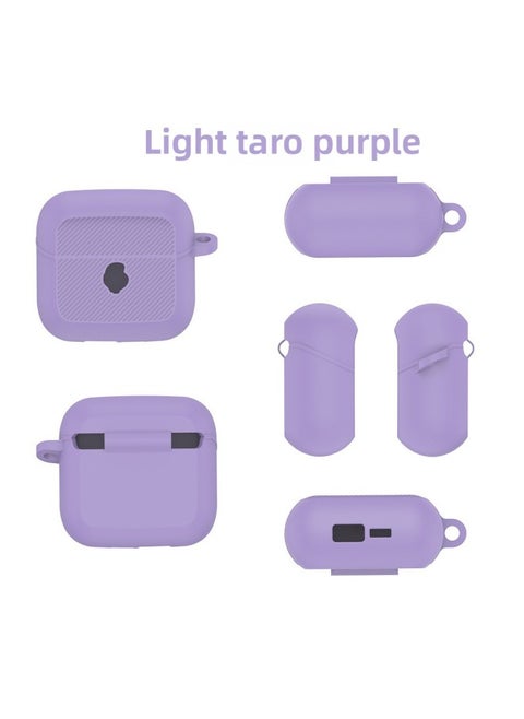 Applicable Skull Skull Candy Mod Bluetooth Headset Silicone Protective Case Storage Box Simple Solid Color Shell-Color:Light Taro Purple-Model:G79
