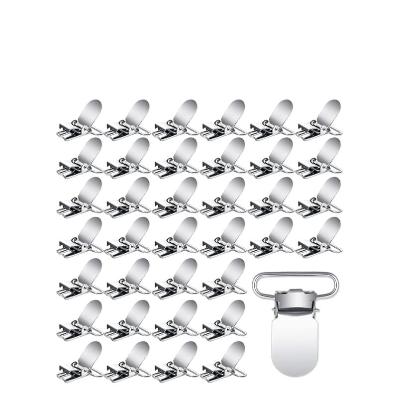 SOLARAE Metal Pacifier Suspender Clips Straps Holder Fasteners Clips Baby Pacifier Suspender Snap Heavy Duty Fasteners Clips for Making Pacifier Holders Bib Bed Sheet Fasteners Toy Clip - Image 1