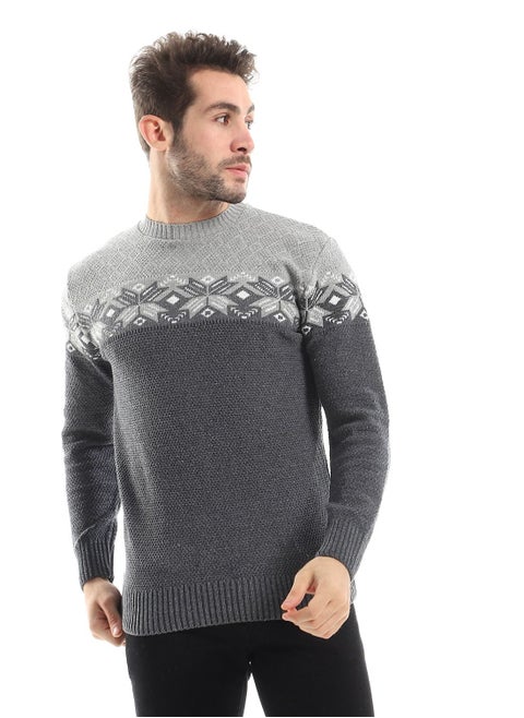 Wool Mens Pullover With Multi Design