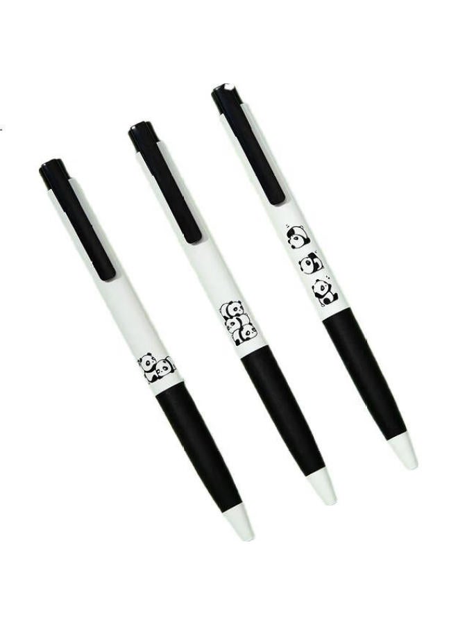 Kaco Panda Party K7 Retractable Gel Pen, Stylish 0.5Mm Dual Ball Pen, Black Signature Pen, Ink Pen For Students' Exam Practice, 3 Pens/Box - Image 1